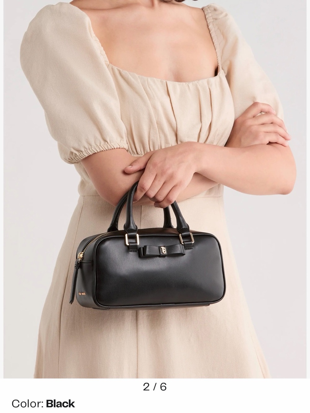 Ted Baker Black Mini Leather Top-Handle Bag